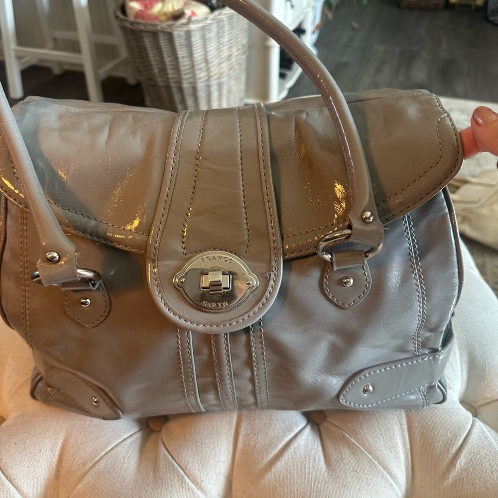 Franco Sarto Shiny Gray Satchel